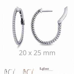 𝅺NWT LAFONN inside out 1.05 ctw oval hoop earrings